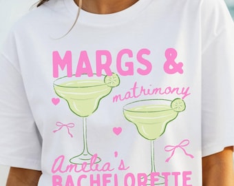 Margs & Matrimony Bachelorette Shirt, Custom Margarita Bach Tee Tequila Bridal Party Shirt, Final Fiesta Mexico Bachelorette Comfort Colors