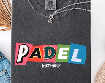 Personalized Padel Shirt, Comfort Color TShirt, Paddle Shirt, Padel Gift for Players, Paddle tennis shirt, gift for Padel Player Padel Shirt