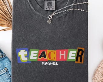Custom Teacher shirt, Comfort Color, Teacher Mrs shirt, Cute Teacher Gift, Teacher Appreciation gift, Gift for Teacher, Retro Teacher shirt