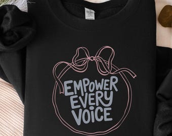 Empower Every Voice Sweatshirt, SLP Coquette Crewneck, Speech Therapist Gift Sweater, Pediatric Speech Pathology Teacher Appreciation