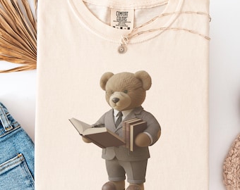 Preppy Teddy Bear Teacher Shirt, Comfort Colors, University Teacher Shirt, Vintage University Style Shirt, University Appreciation Gift