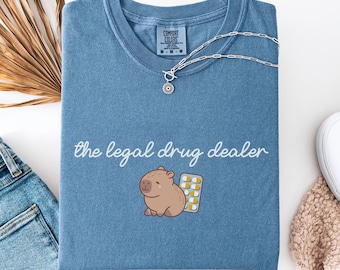 Funny Capybara Pharmacist Shirt, The Legal Drug Dealer Comfort Colors® Tee Pharmacy Week Gift Pharmacy Student Graduation Shirt Pharmacology