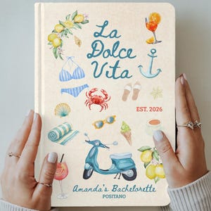 Personalized Girls Trip Journal, La Dolce Vita, Bachelorette Squad Gift, Girls Trip Journal, Bachelorette Bridesmaid Gift, Vacation Gift