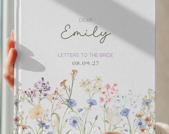 Letters to the Bride Scrapbook Personalized Bridal Shower Memory Book Wildflower Bride Keepsake Custom Wedding Photo Book Bride to Be Gift