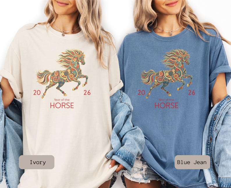 A Comfort Color 2026 Year Of The Horse Shirt, perfect as a lunar new year shirt or a Chinese New Year celebration gift.