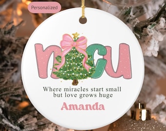 Gepersonaliseerd ornament voor NICU-verpleegkundigen, kerstcadeau voor neonatale IC-verpleegkundigen, aandenken aan babyverpleegkundigen, ornament voor afstuderen verpleegkundestudenten