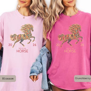 A Comfort Color 2026 Year Of The Horse Shirt, perfect as a lunar new year shirt or a Chinese New Year celebration gift.