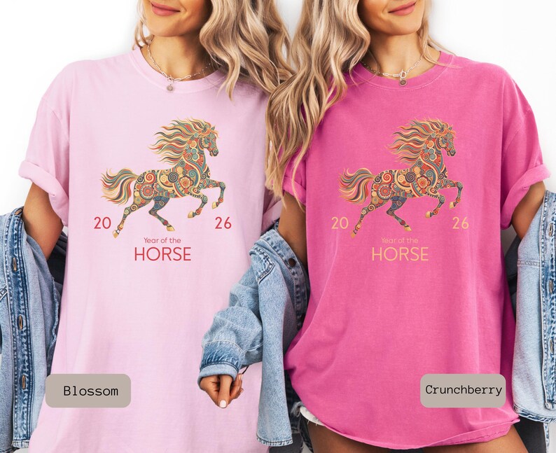 A Comfort Color 2026 Year Of The Horse Shirt, perfect as a lunar new year shirt or a Chinese New Year celebration gift.