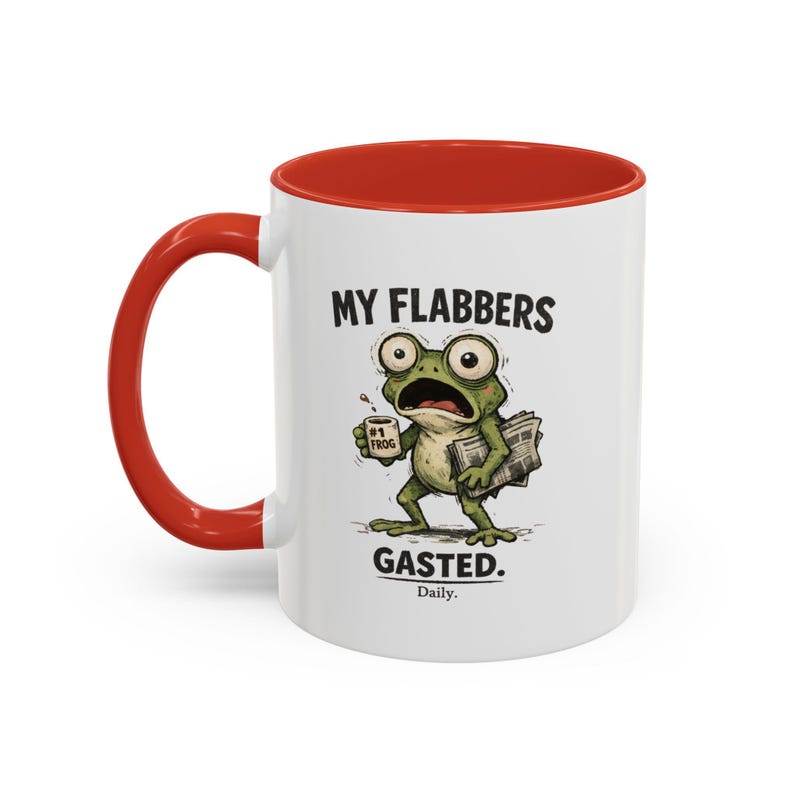 Lustiger Froschbecher „Meine Kalorien sind aufgebraucht“ | Ausgefallener Kaffeebecher | Geschenk für Fans von ungewöhnlichen Froschmotiven | Becher mit Humor für Neurodiverse | Geschenk für Kollegen Red