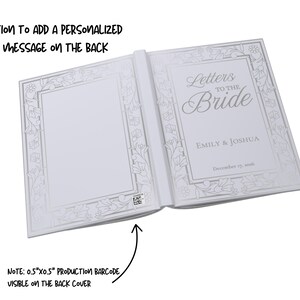 Personalized Letters to the Bride book featuring an elegant custom bride journal design with sophisticated typography. This beautiful bridal shower guest book serves as a sentimental bridal shower book, a precious wedding journal, and a unique bride's notebook.