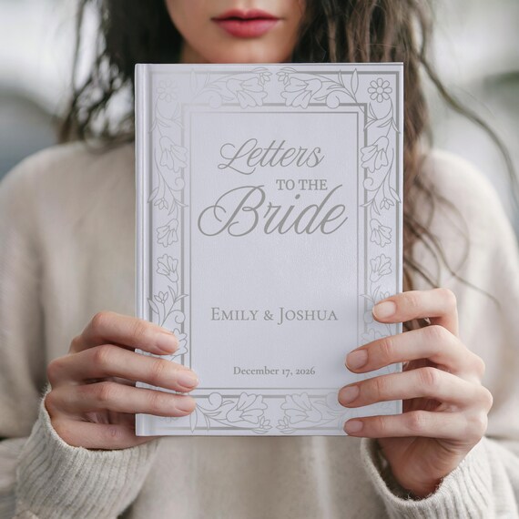 Custom Bride Journal, Personalized Letters To The Bride Book, Bridal Shower Guest Book, Engagement Gift, Mother Of The Bride Gift