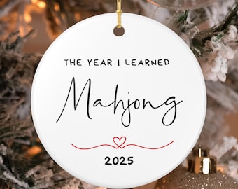 Mahjong Group Gift 2025, Mahjong Club, Mahjong Lover Ornament New Mahjong Hobby Gift Ceramic Christmas Ornament Mahjong Friend Personalized