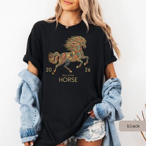 A Comfort Color 2026 Year Of The Horse Shirt, perfect as a lunar new year shirt or a Chinese New Year celebration gift.