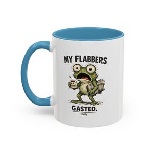 Lustiger Froschbecher „Meine Kalorien sind aufgebraucht“ | Ausgefallener Kaffeebecher | Geschenk für Fans von ungewöhnlichen Froschmotiven | Becher mit Humor für Neurodiverse | Geschenk für Kollegen Light Blue