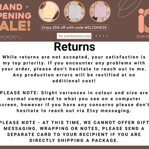 May include: A promotional graphic with text that reads "GRAND OPENING SALE!" and "Enjoy 25% off with code WELCOME25." The image also includes information about returns and a logo for Design Gifts Studio.