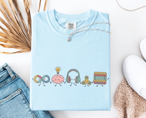 Autism Doodle Characters Shirt, Neurodiversity Tee, Comfort Colors, Inclusion Shirt, Autism Support Gift, SPED Teacher Shirt,Autism Mom Gift