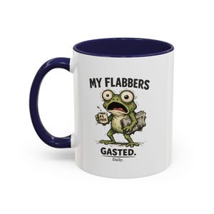 Lustiger Froschbecher „Meine Kalorien sind aufgebraucht“ | Ausgefallener Kaffeebecher | Geschenk für Fans von ungewöhnlichen Froschmotiven | Becher mit Humor für Neurodiverse | Geschenk für Kollegen Navy