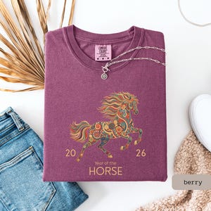 A Comfort Color 2026 Year Of The Horse Shirt, perfect as a lunar new year shirt or a Chinese New Year celebration gift.