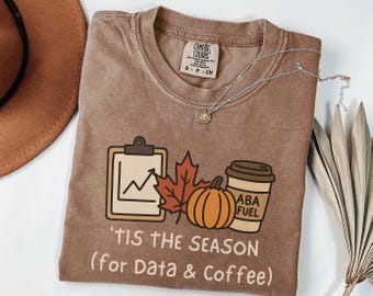 Fall ABA Therapy Shirt, Comfort Colors RBT Gift Tee, Bcba Behavior Analyst Shirt, Pumpkin Coffee Teacher Shirt, Autumn ABA Therapist Top