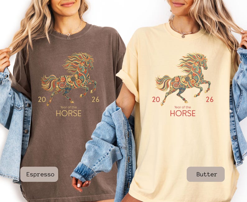 A Comfort Color 2026 Year Of The Horse Shirt, perfect as a lunar new year shirt or a Chinese New Year celebration gift.