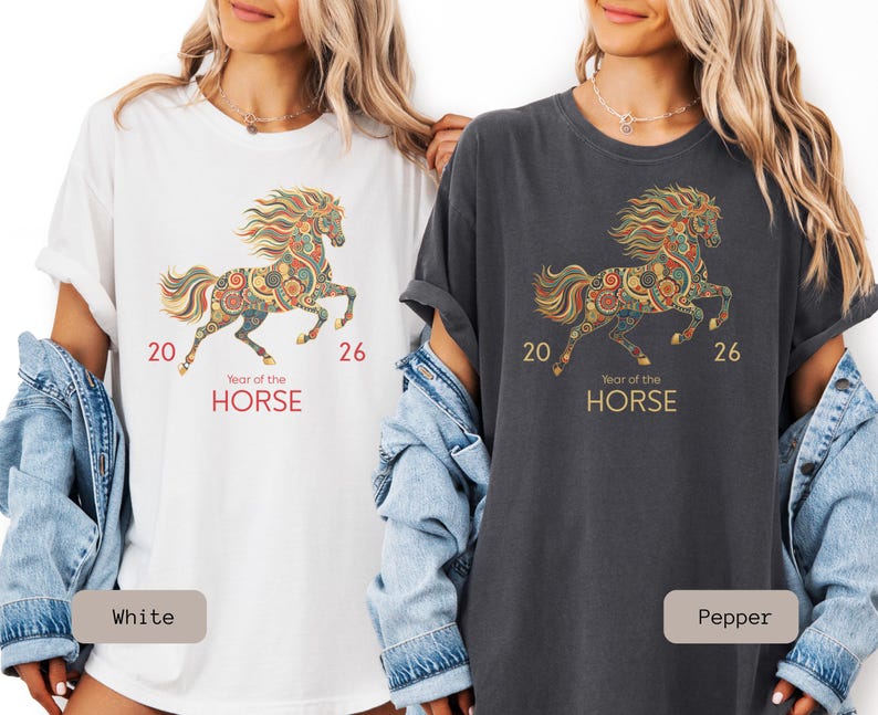 A Comfort Color 2026 Year Of The Horse Shirt, perfect as a lunar new year shirt or a Chinese New Year celebration gift.