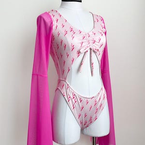 Pre- Order Pink Lightning Bolt Bodysuit / Festival outfit / rave wear