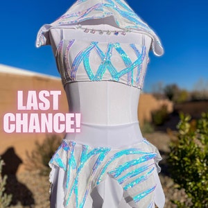 White sequin top and pixie skirt set / festival outfit / rave outfit / fairy skirt / pixie skirt / angel costume