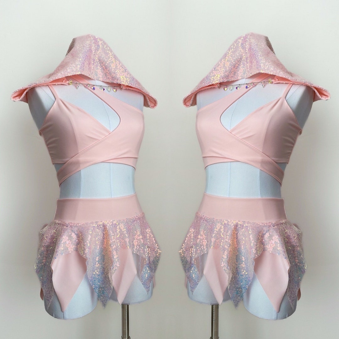 Powder Pink Asymmetrical Skirt Set