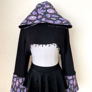 Crystal hoodie shrug /  festival outfit / rave outfit / costume