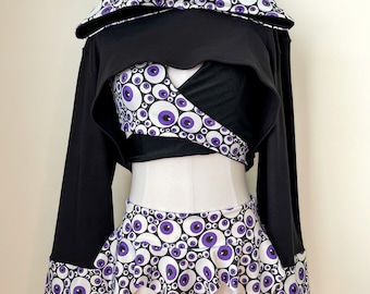 Googly Eyes Festival Outfit: Trippy Top and Skirt Set