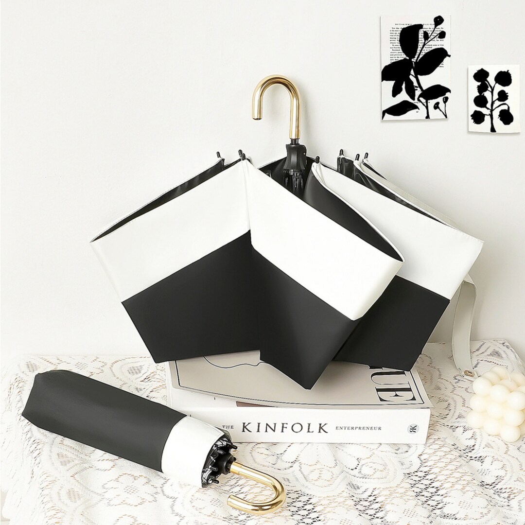 Golden Hook Handle Umbrella Ins Folding Umbrella Elegant Sunscreen