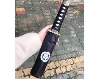 Samurai Regenschirm Schwert Regenschirm, japanischer Samurai Regenschirm, manueller Regenschirm, Cosplay Waffe Schwert Regenschirm, Geschenk für Freunde