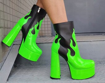 Flame Platform Boots - Etsy
