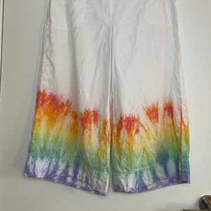 Tie dyed vintage linen pants