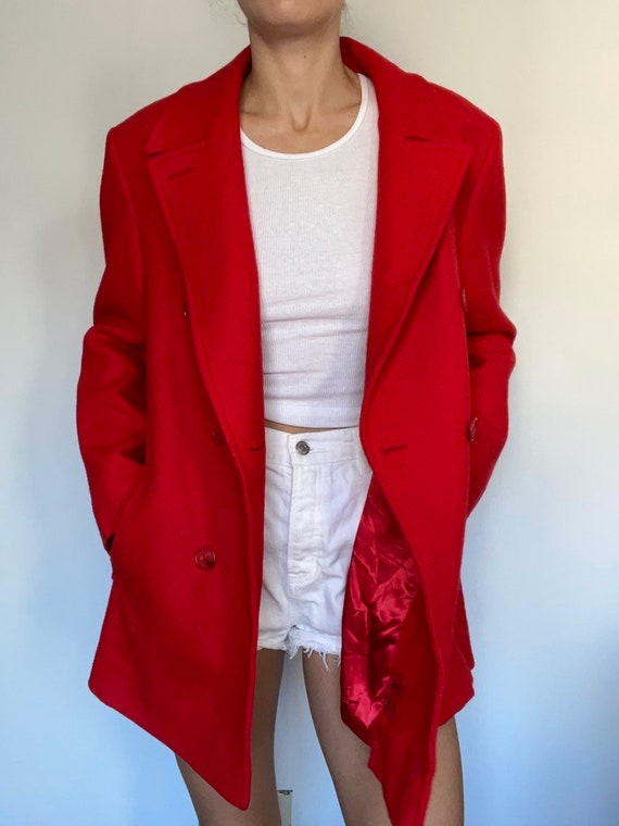 Vintage red Pendleton wool peacoat - image 8