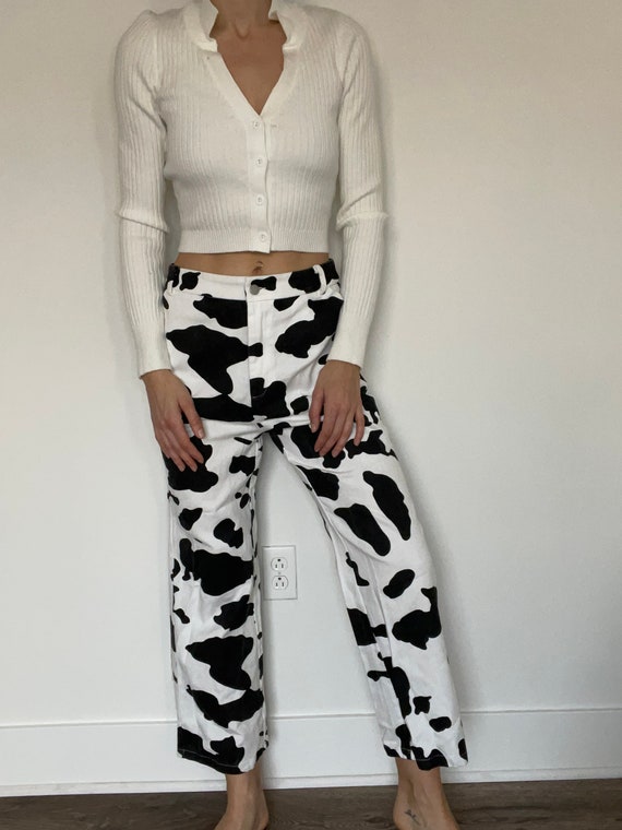 Vintage cow print jeans