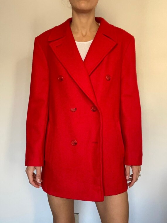 Vintage red Pendleton wool peacoat