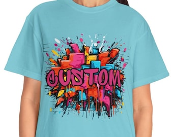 Graffiti Shirt, Custom Text Comfort Colors tee, Personalized Gift for Friends, Bridesmaid Gift for bachelorette Party, Y2K Streetwear gift