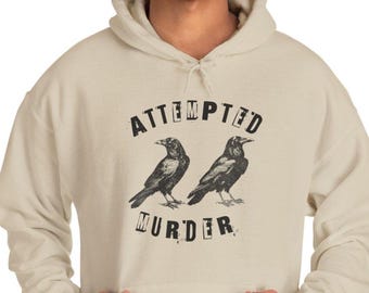 Attempted Murder Hoodie,, Vogel Sweatshirt, Murder of Crows Geschenk für Vogel-Liebhaber weirdcore