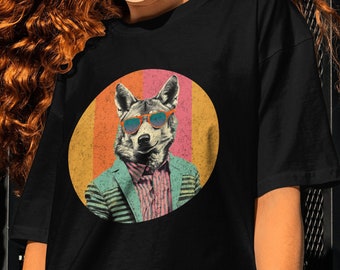 Wolf Comfort Colors, T-shirt Streetwear Wolf Y2K, Cadeau pour Theiran