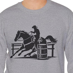Sudadera con capucha de caballo de carreras de barriles / Ecuestre de vaquero occidental de rodeo