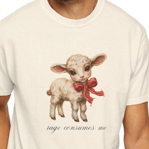 Rage Consumes Me Lamb Unisex T-shirt, Weirdcore Funny Sarcastic Tee, Mental Health Dark Humor Shirt, Hilarious Meme
