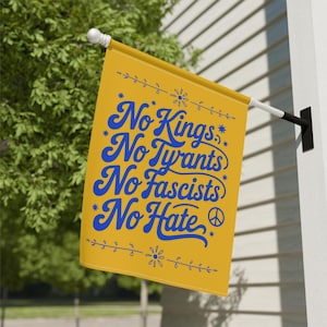 No Kings No Facists No Tyrants Floral Yard Banner, Garden Flag,  Liberal Democrat Patriotic Decor, USA Freedom Gift, Political Protest
