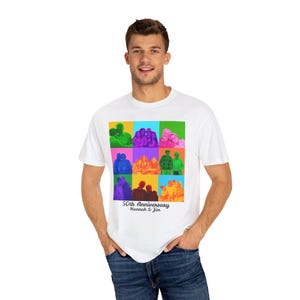 La tua foto regalo Anniversario Maglietta Pop Art Personalizza la tua foto Regalo per occasioni speciali Regalo scherzoso Festa di compleanno Bomboniera Qualsiasi testo Viaggio di addio al nubilato