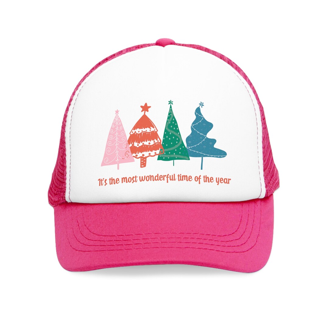 Christmas Trucker Mesh Cap Its the Most Wonderful Time of the Etsy