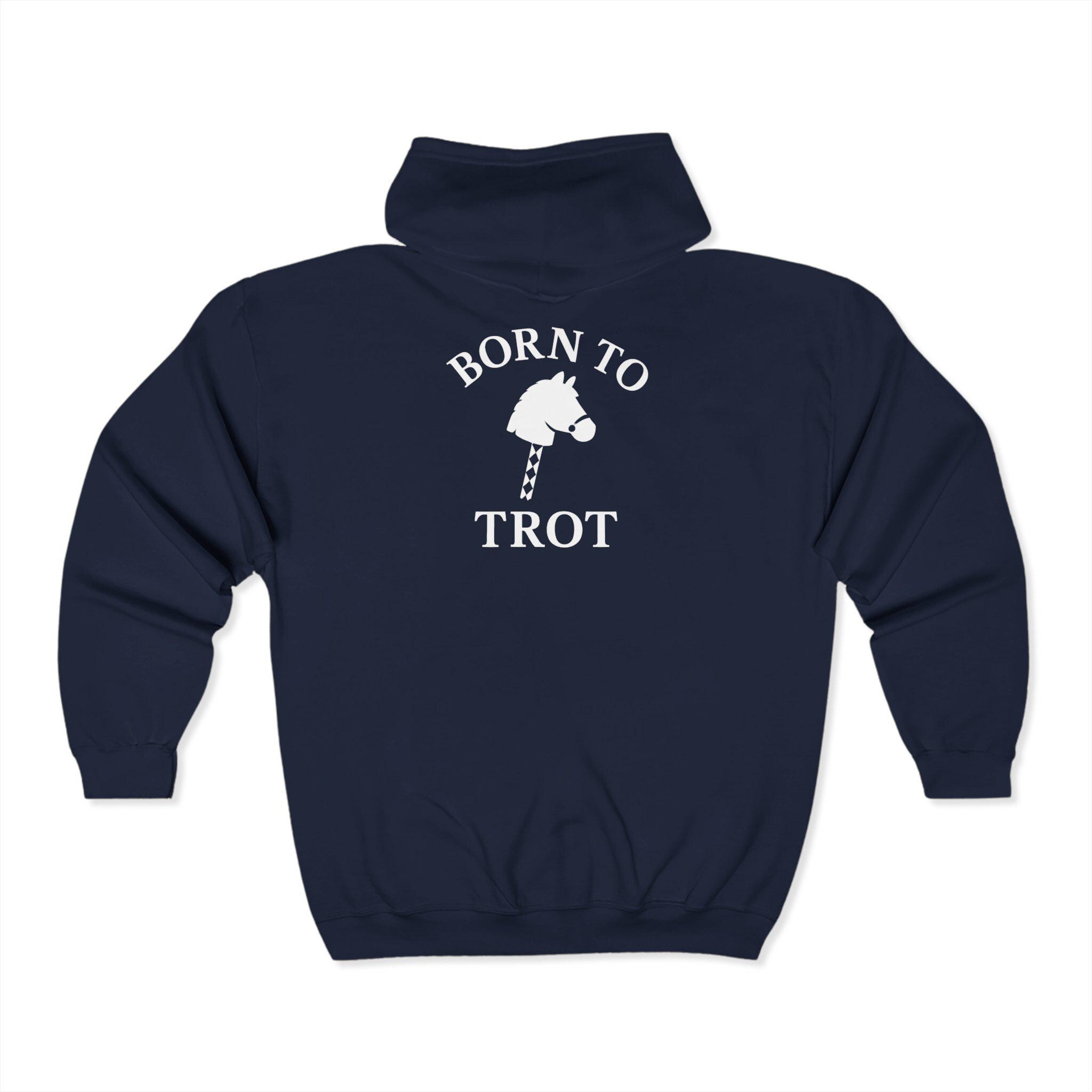乗馬パーカージャケット 趣味の馬Born to Trotチームジャケットカスタマイズ可能な乗馬用