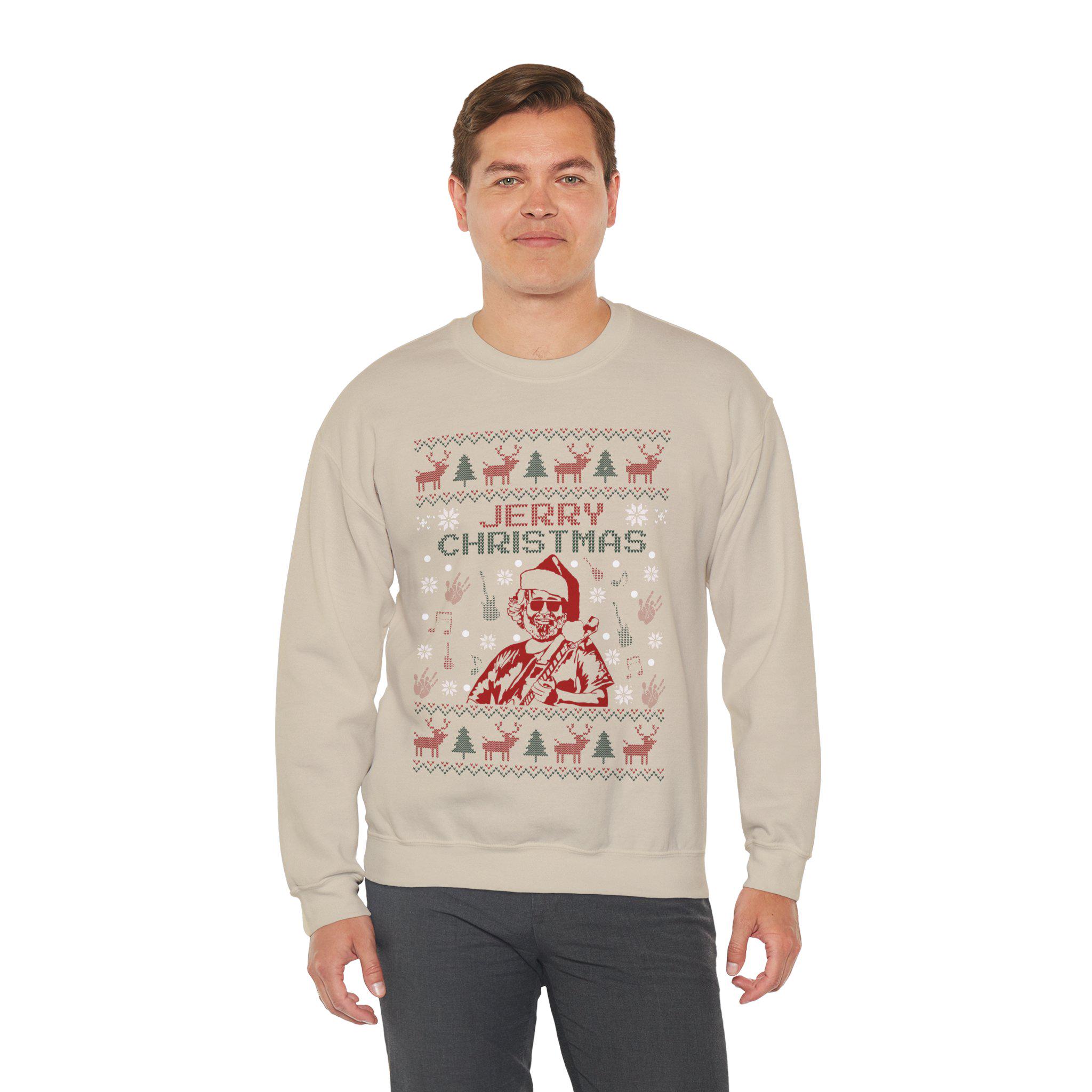 Jerry Garcia Christmas Crewneck Sweatshirt Ugly Christmas Sweater