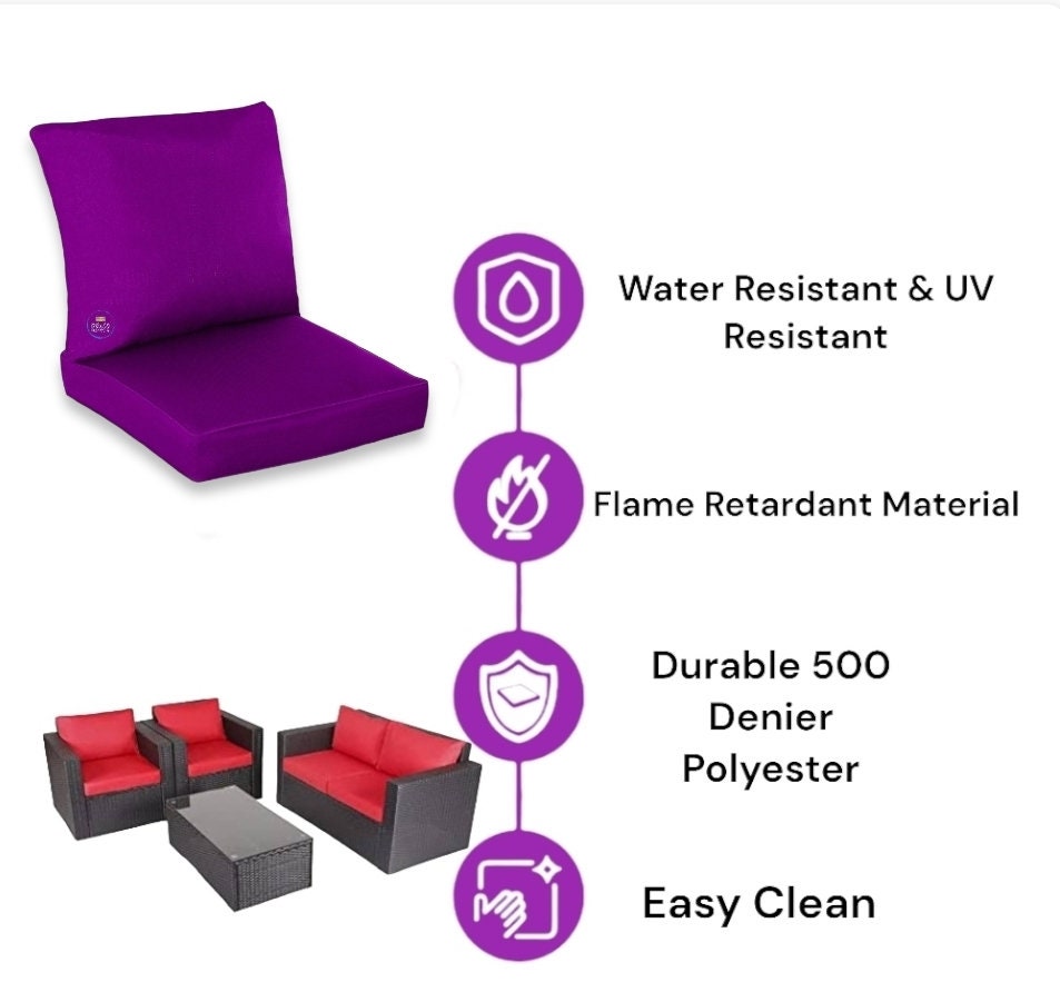 Replacement Rattan Cushions Seat and Back 6 Colours Available Etsy UK