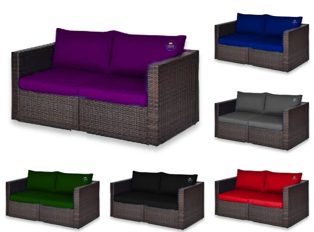 Rattan Furniture Replacement Cushions Seat and Back Set 6 Colours