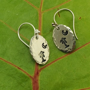 Palm Tree under a Crescent Moon Earrings